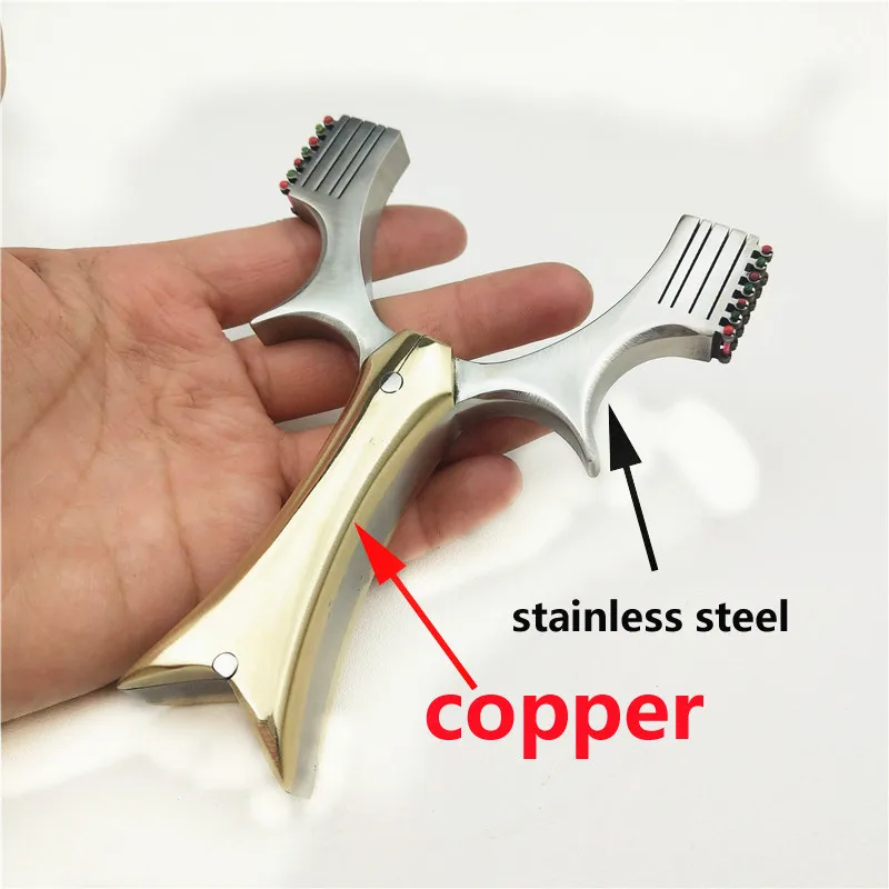 

Высококачественная Рогатка для резки проволоки, Охотничья Резиновая лента, прочная нержавеющая сталь + медная Рогатка, игра для стрельбы на...