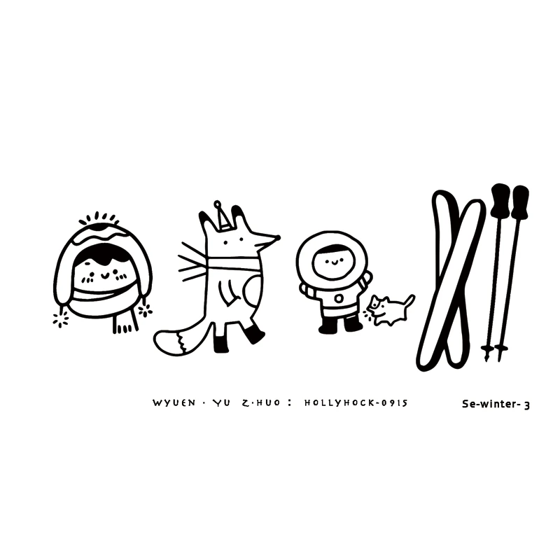 

Зимние искусственные татуировки маленькая лисица, творческие Временные татуировки, Оригинальные Водонепроницаемые наклейки для детей с с...