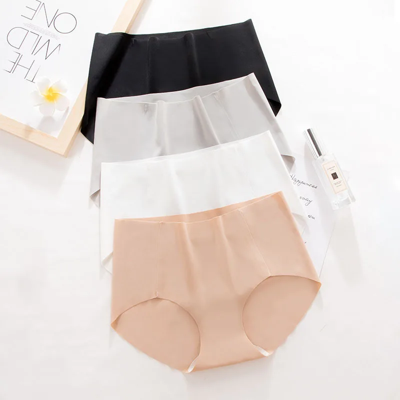 Женские хлопковые бесшовные трусики Roseheart зеленые и розовые цельные со средней