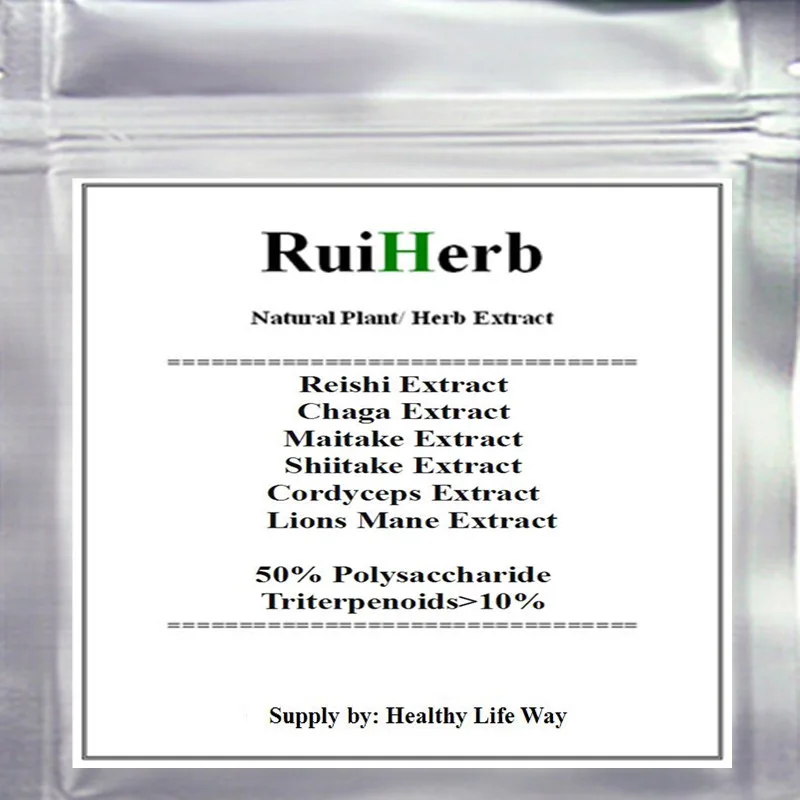 

300-500gram Top6 Mixed Mushroom 50% Polysaccharide 10%Triterpenoids Chaga Reishi Cordyceps Maitake Shiitake Lions Mane Powder