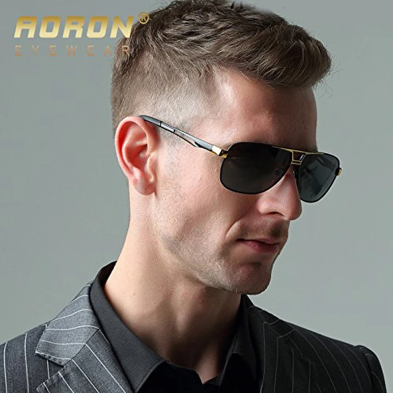 

Очки солнцезащитные AORON мужские в алюминиево-магниевой оправе, роскошные дизайнерские винтажные солнечные очки Polaroid, 8521