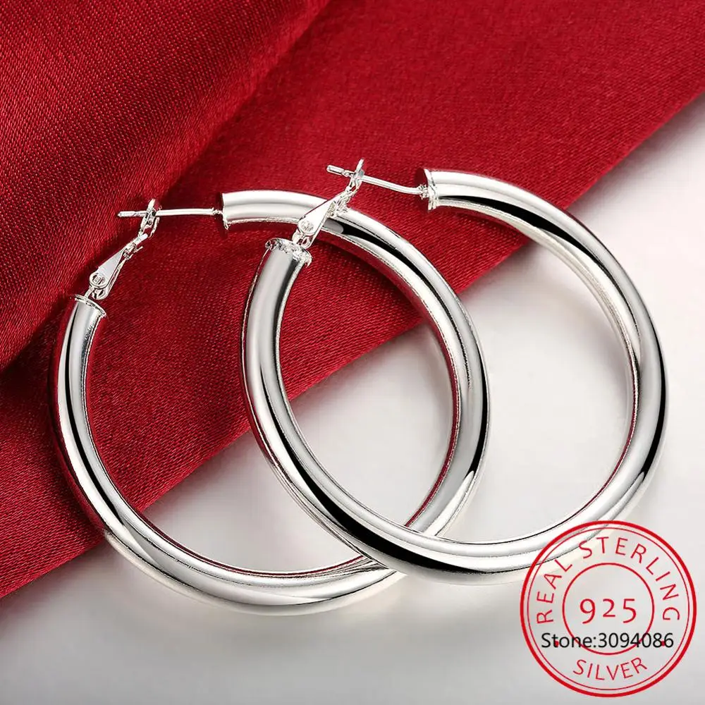 Женские круглые серьги кольца из серебра 925 пробы|Серьги-кольца| |