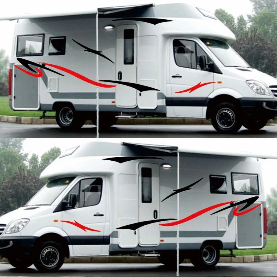 Двухсторонние RV полосы графические наклейки виниловые на машину графика для