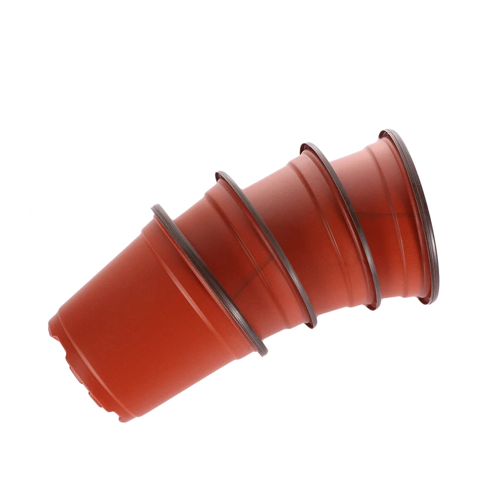 Маленький пластиковый круглый цветочный горшок 10 шт. терракотовый для детского