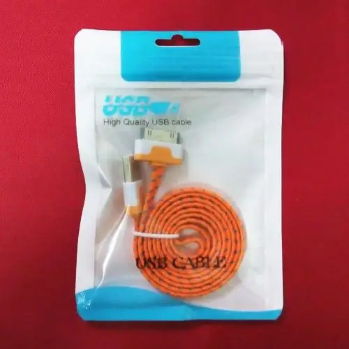 100 шт. Пластик Resealable USB зарядный кабель для передачи данных с линия отверстие для подвешивания Ziplock мешки для упаковки Водонепроницаемый, восстанавливающий, можно использовать снова и - Цвет: Синий