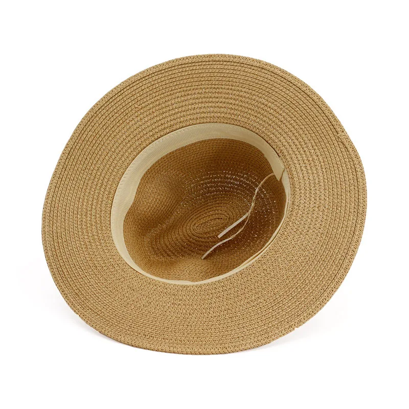

ZLD Ladies summer hat women panama straw hat fedora beach vacation wide brim visor casual sun hats for women sombrero