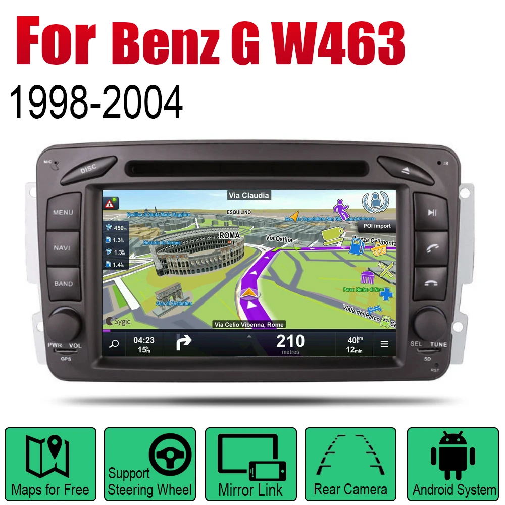 

AutoRadio 2 Din Android Car DVD Player For Mercedes Benz G W463 1998~2004 NTG GPS Navigation Wifi Map Multimedia system Stereo