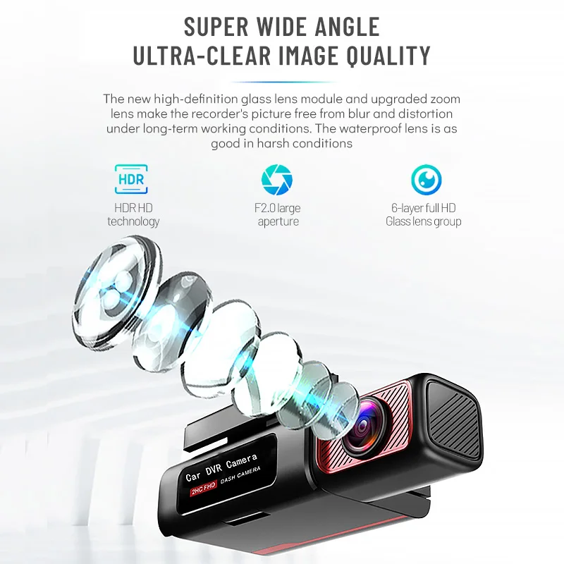 Видеорегистратор X3 Pro 3K 2560*1600P с двумя объективами 2K Wi-Fi | Автомобили и мотоциклы
