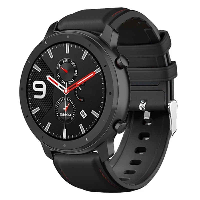 22mm Silicon Leather strap For Fossil Gen 5 Carlyle HR Julianna Band for Sport 43mm / Q Explorist 4 Belt | Наручные часы