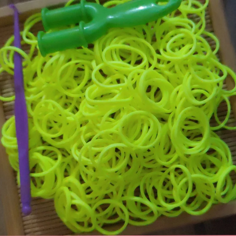 Горячие Diy игрушки браслет из резиновых полос для детей или волос Резиновые ткацкие ленты заправка резиновый ремешок сделать тканый браслет DIY подарок - Цвет: yellow