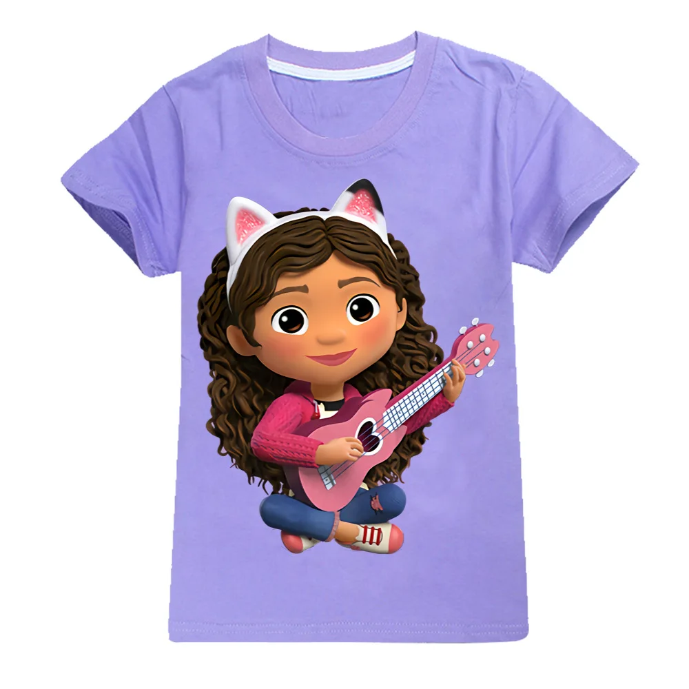 

Baby clothes Gabby's Dollhouse cartoon pattern T-shirt boys girls t-shirt toddler summer fashion new style top kids tshirt 2-16Y