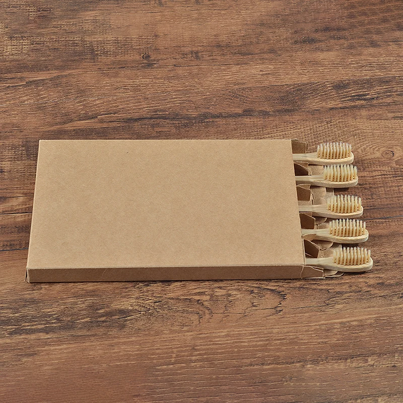 5 шт. бамбуковая зубная щетка Экологичная деревянная мягкая щетина наконечник