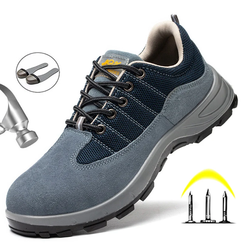 

2021 Men Steel Toe Work Safety Shoes Puncture-Proof Work Sneakers Indestructible Industrial Shoes Male Shoes Adult Work Shoes