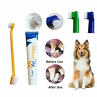 Собака здоровое пищевое зубная паста маленькие собаки, кошки и чистка зубов и принадлежности для ухода за ванили и говядина 2 Вкус аксессуары для домашних животных