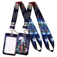 the nightmare before christmas lanyard for keys id card cover badge holder business phone charm key lanyard keychain accessories