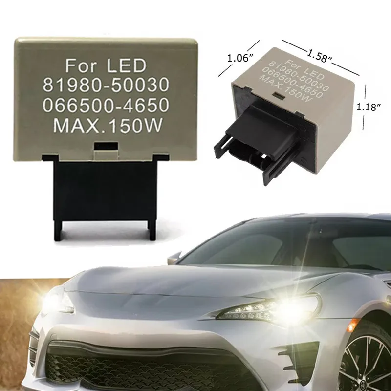 

8-Pin LM449 81980-50030 066500-4650 Electronic LED Flasher Assy Relay Fix Compatible With Lexus Scion or Toyota LED Turn Signal