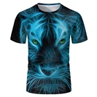 Новинка 2020, черная флуоресцентная футболка с головой тигра, Мужская футболка с аниме 3d принтом, футболка в стиле хип-хоп, крутая Мужская одежда, новая летняя одежда