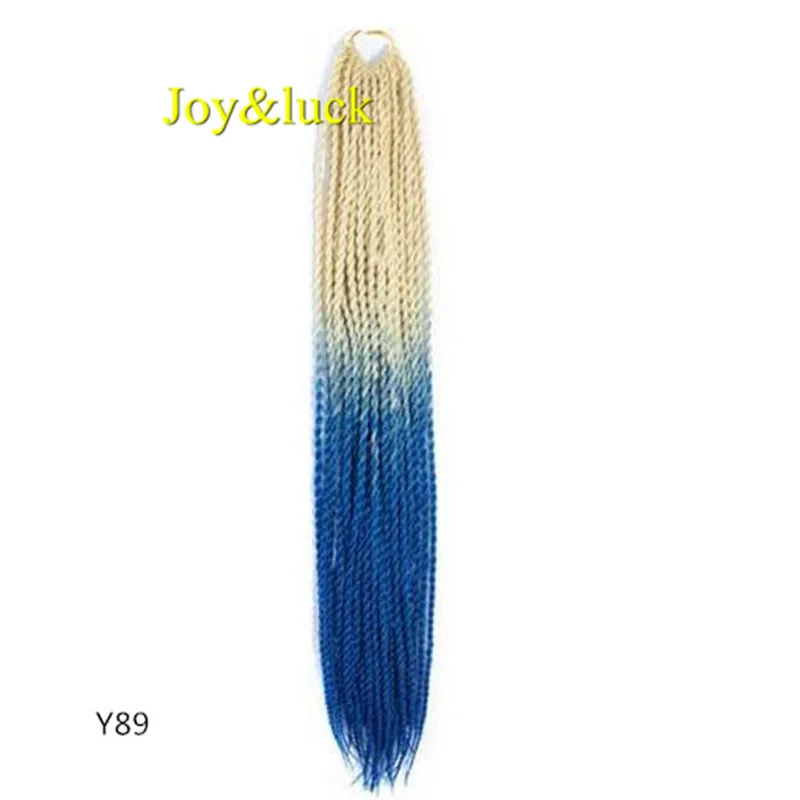 Y89 Joy& luck 24 дюйма Сенегальские закрученные крючком косички 30 прядей синтетические волосы для наращивания плетение волос - Цвет: Y89