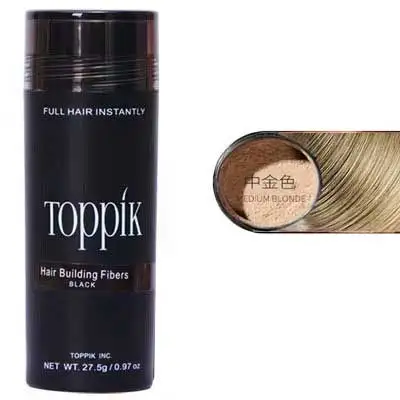 MEDIUM BLONDE Toppik наращивание волос 9 цветов Полный волос Мгновенно волокна Capilares держать спрей порошок рост волос Продукт США - Цвет: MEDIUM BLONDE