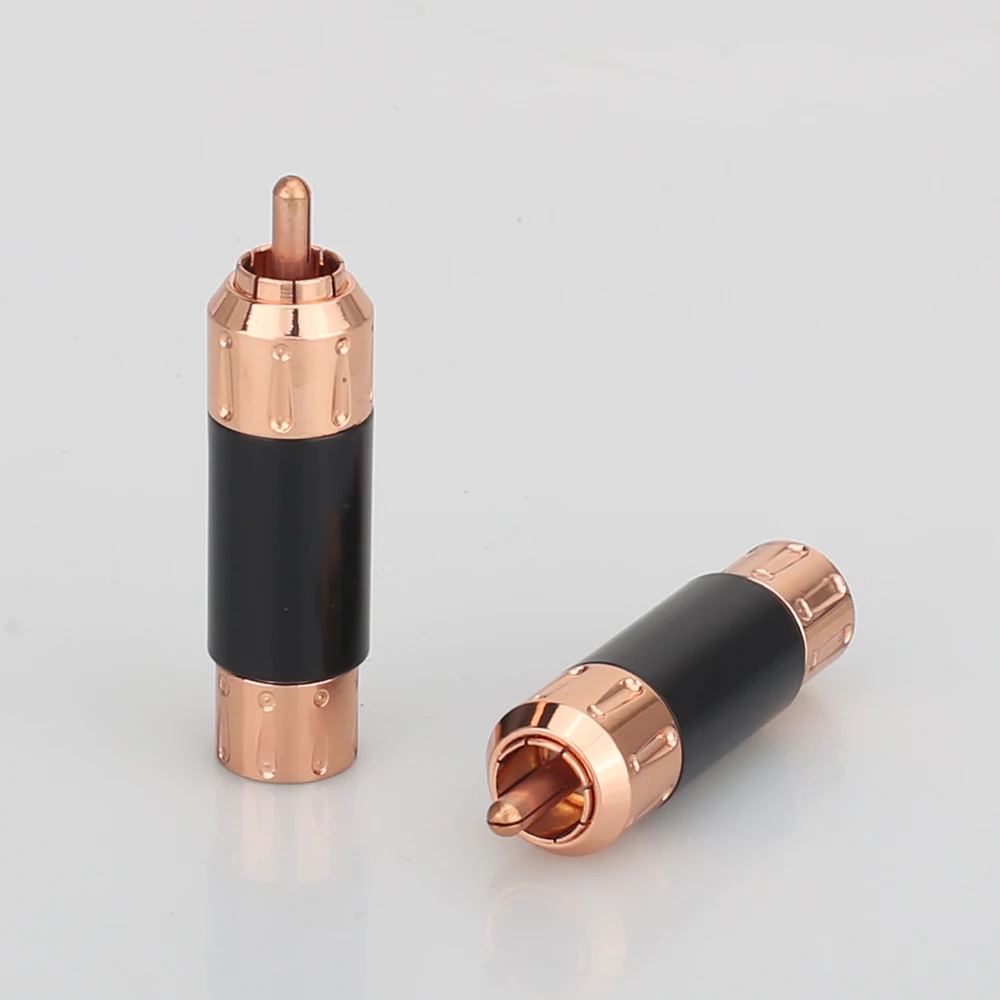 A081 Pure copper Plated RCA Audio Plug RCA Connector RCA male plug adapter Video/Audio Wire Connector Support 9mm W