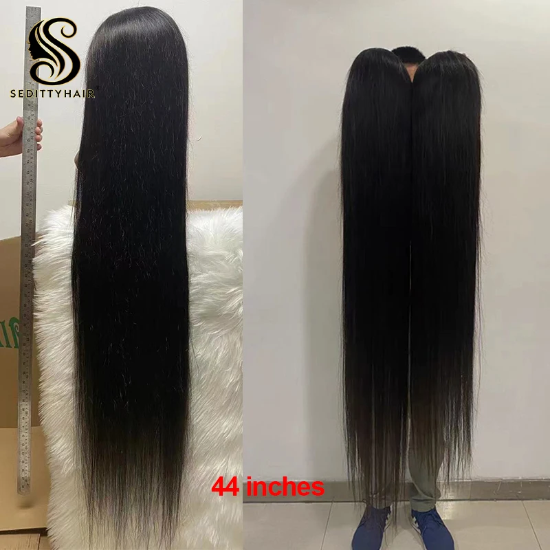 Seditty длинные прямые волосы 34 36 38 40 дюймов 13x 4 парики из человеческих волос на сетке