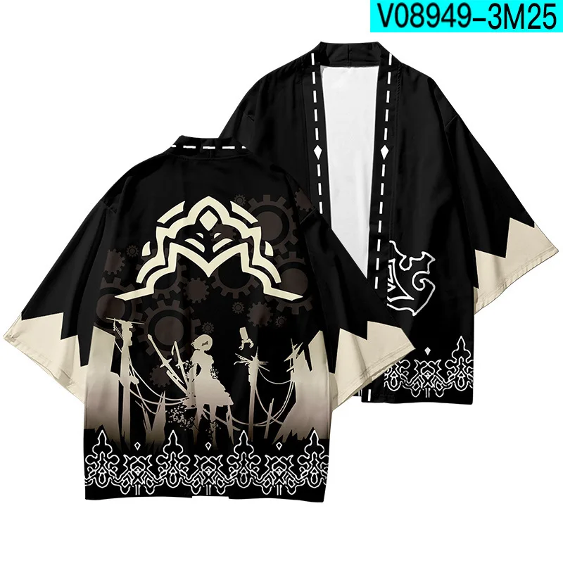 

Game NieR:Automata 2B YoRHa No.2 Type B Cloak Haori Halloween Party Cosplay Costume Japanese Men Women Casual Kimono Yukata