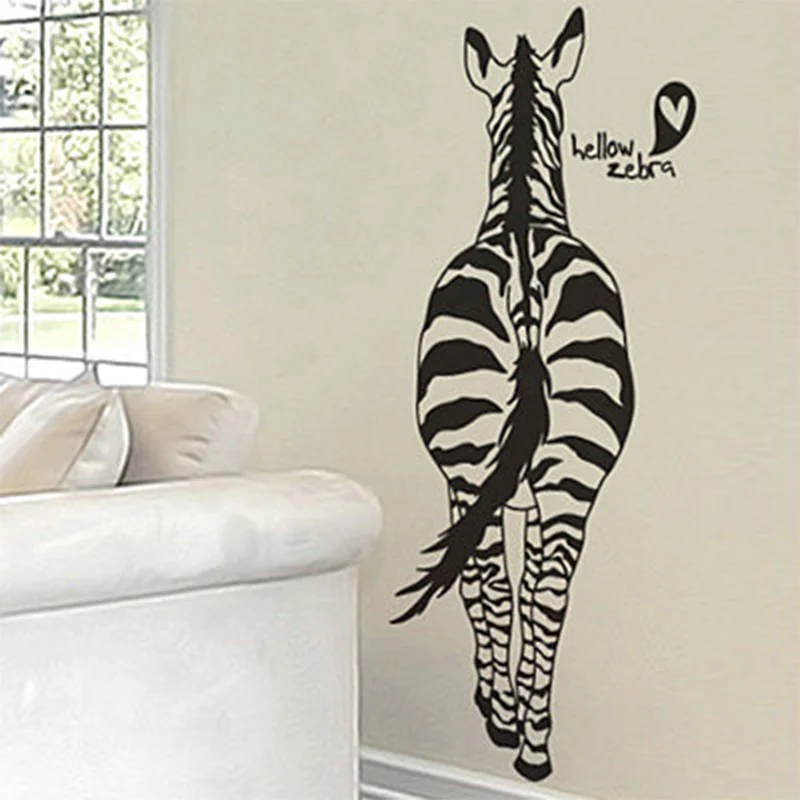 

Free Shipping New Big Zebra wall stickers home decor, home decoration wall decal, large DIY vinyl wall stickers