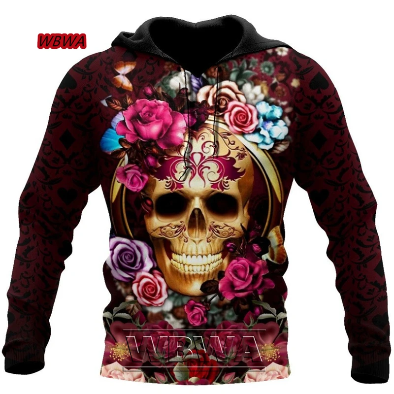 

Floral Skull Art 3D All Over Printed Fashion Hoodies Men Hooded Sweatshirt Unisex Zip Pullover Casual Jacket Tracksuit WBWA