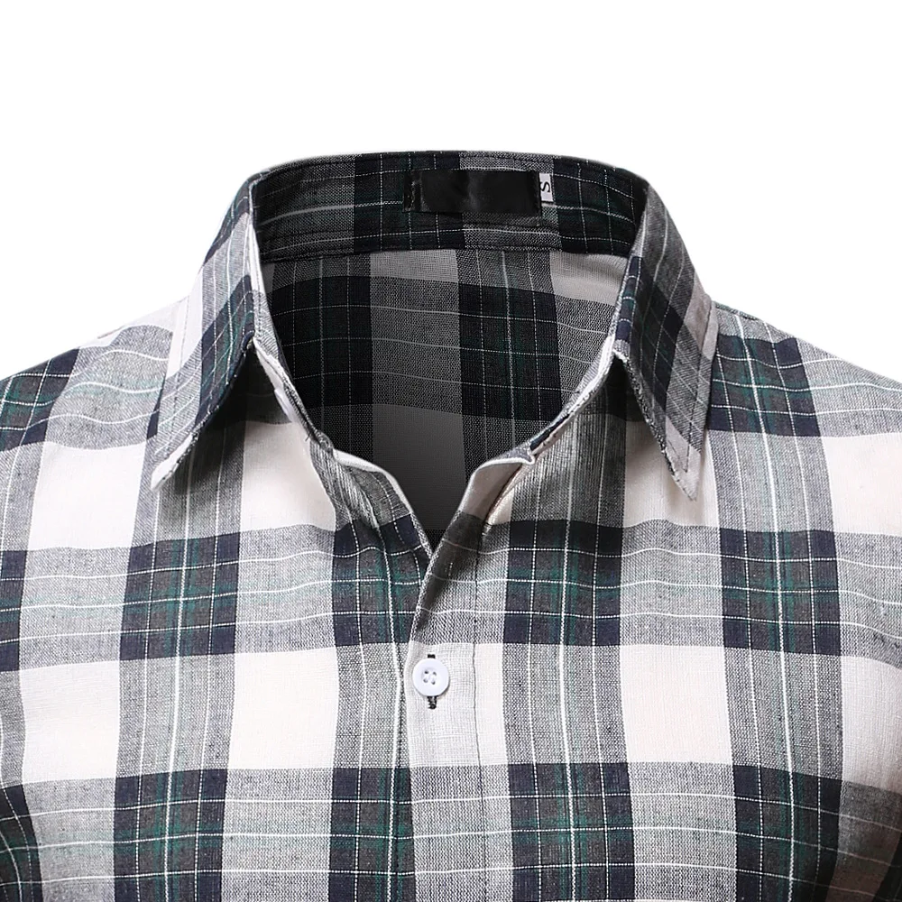 Мужская Повседневная рубашка на пуговицах Классическая приталенная в клетку с