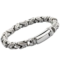 high quality bracelet for men stainless steel vintage link chain black and silver