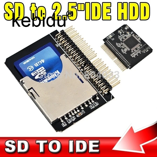 SD к IDE 2 5 &quot44 Pin адаптер SDHC/SDXC/MMC дюймов 44pin Мужской конвертер |