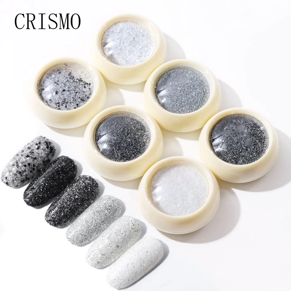 

CRISMO 6PCS Mixed Nail Glitter Powder Sequins Colorful Nail Flakes Sticker DIY Nail Sliders Dust Spangles Nail Art Decorations