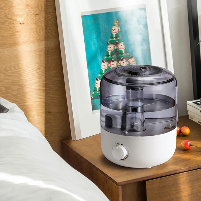 

KBAYBO Transparent Air Humidifier 3L with Double Nozzle Cool Mist Aroma Spin Button Diffuser Spray Maker for Home Office