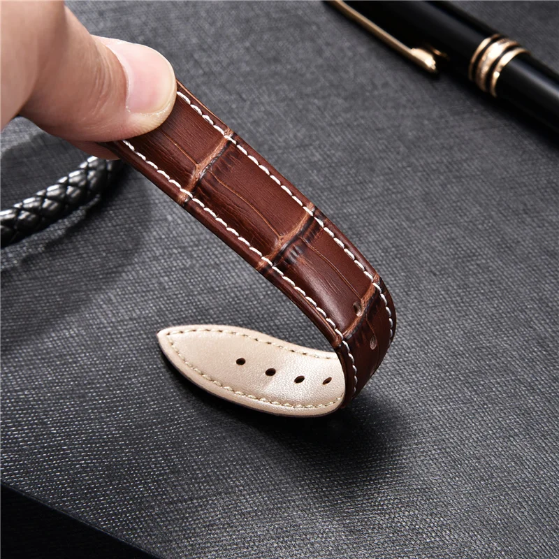 Кожанный ремешок для наручных часов цвет в ассортименте