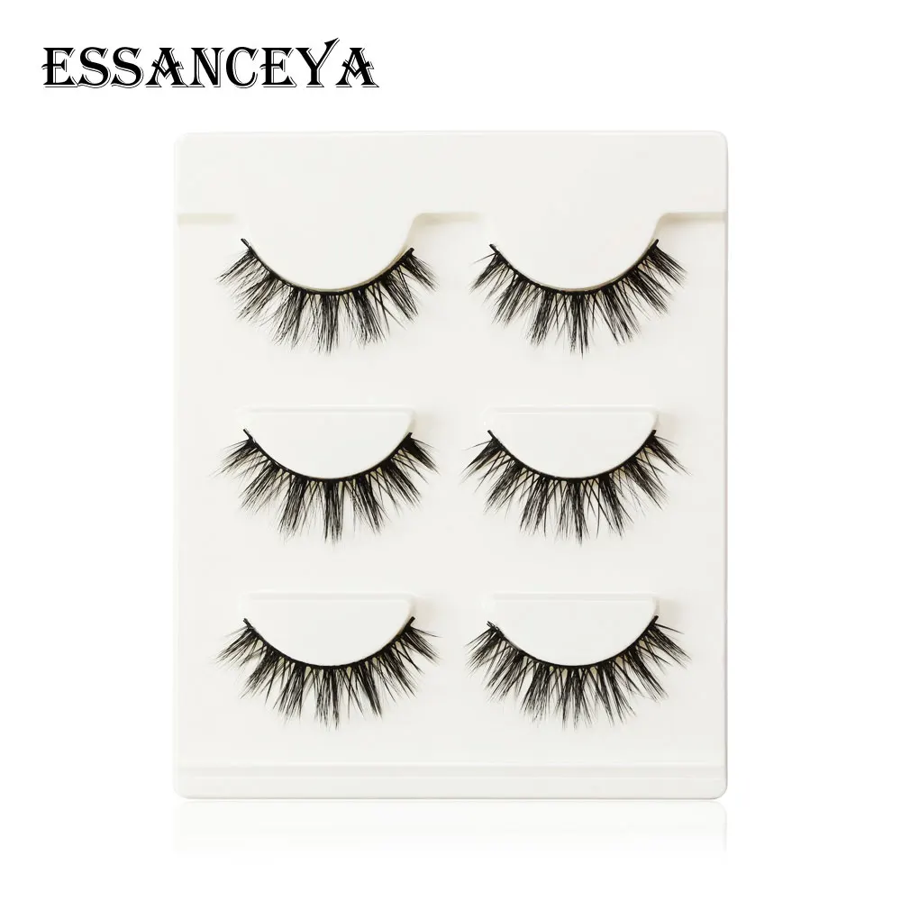 ESSANCEYA 3 пары натуральные накладные ресницы наращивание ресниц Инструмент Maquillage Cilios ресницы искусственные Cilios сексуальные лахсы