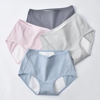menstrual panties for periods women pants cotton plus size saisus soft mid waist briefs breathable girls pink underwear hot sale