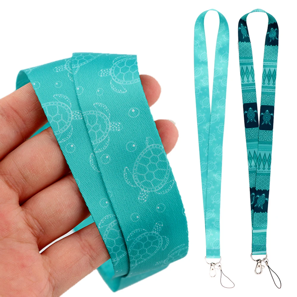 

DZ2119 Turtles Lanyard For Keychain ID Card Cover Pass Environmentalist Badge Holder Keyring Neck Straps Accessories Gifts