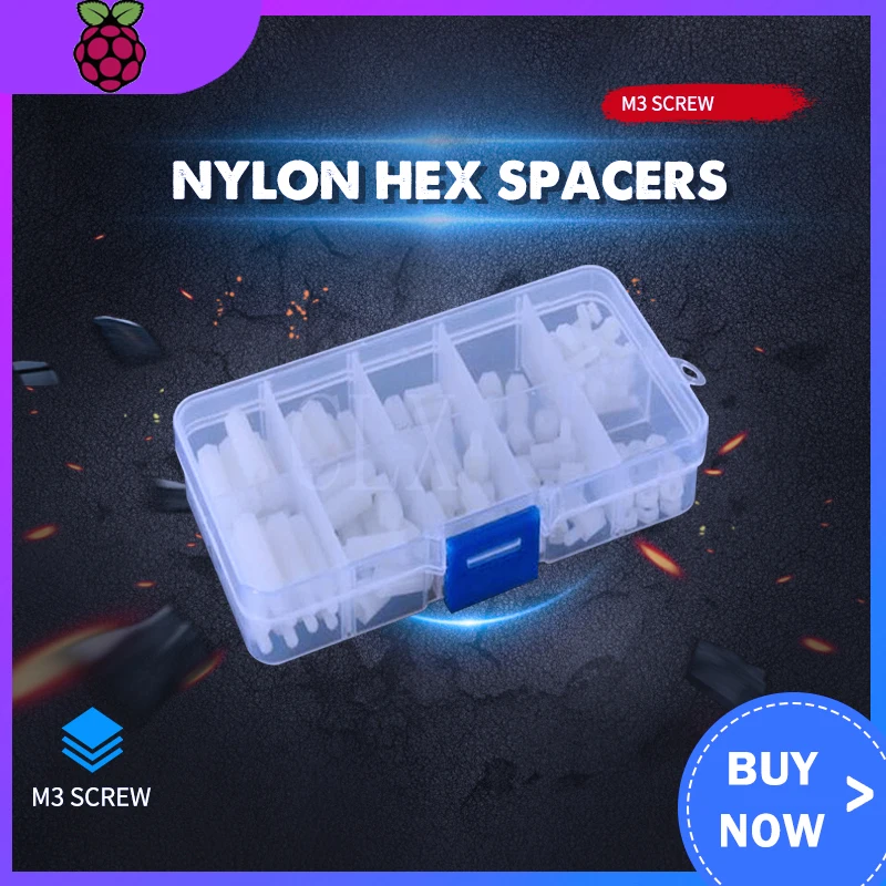 Нейлоновые шестигранные распорки 120 шт./компл. M3 винтовые гайки пластиковые