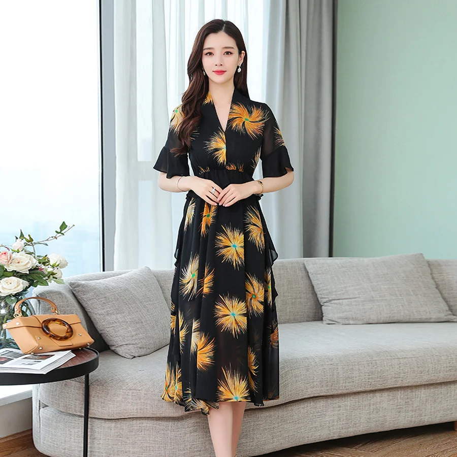 Летние винтажные сандалии с 3XL размера плюс принтом облегающее Пляжное платье 2021