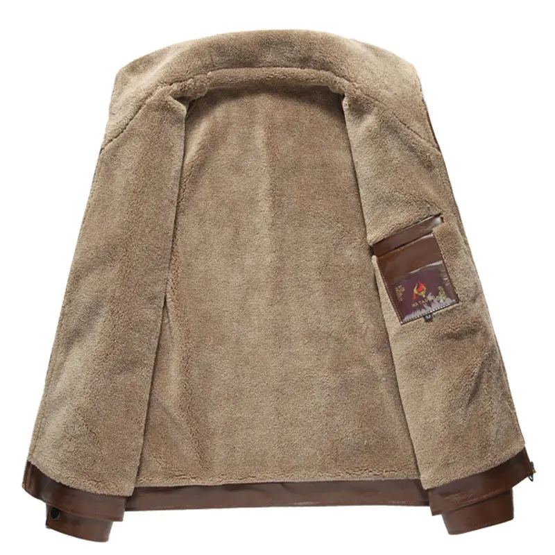 Зима 2020 теплая куртка с меховым воротником мужская кожаная Брендовые мужские