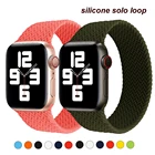 Ремешок Solo Loop для Apple Watch band 44 мм 40 мм 38 мм 42 мм, Силиконовый эластичный браслет с плетеным узором для iWatch Series 5 4 3 SE 6