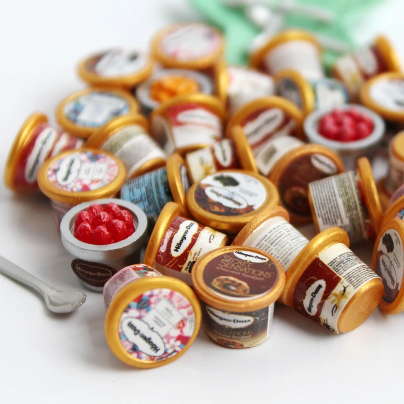 4 шт. миниатюрный кукольный домик для мороженого в масштабе 1/12 | Игрушки и хобби