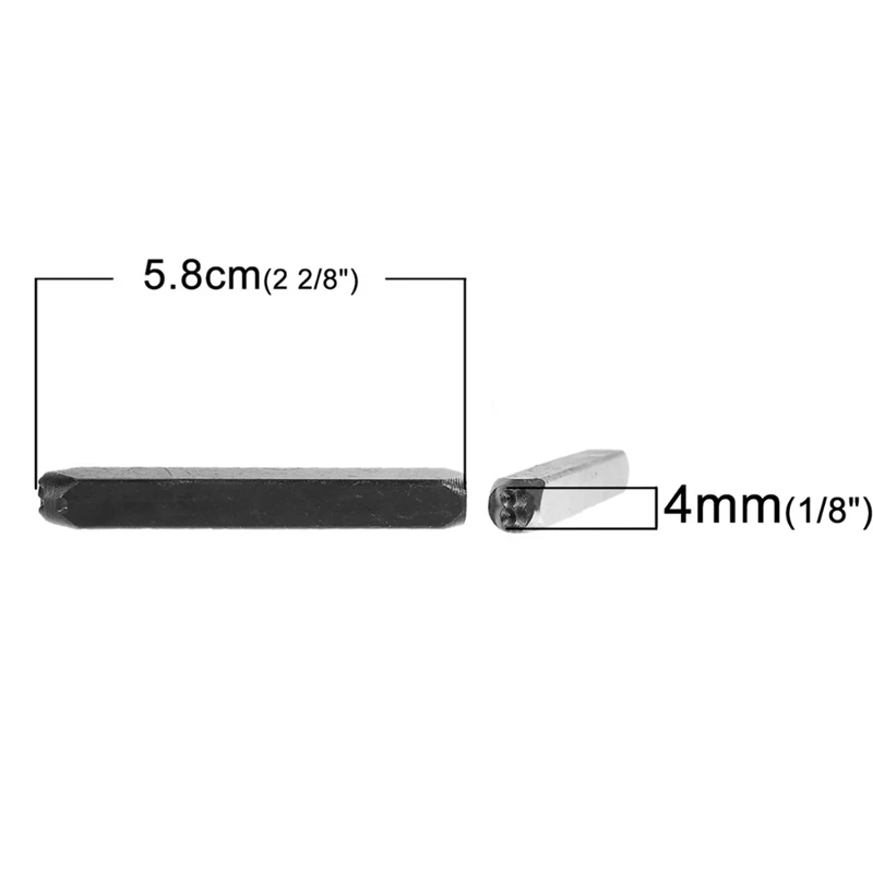 

4Mm Carbon Steel Gunmetal Number " 0-9 " "&" Alphabet " A-Z " Rectangle Punch Metal Stamping Tools 58Mm X 6Mm, 1 Set