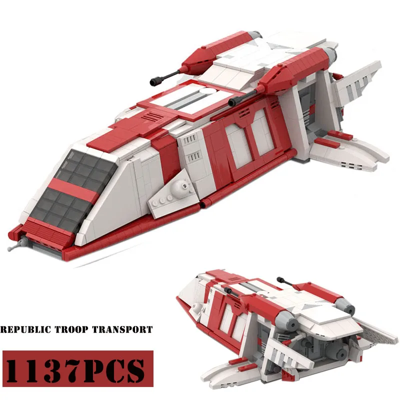 New Space Clone Wars RTT Republic Troop Transport Carrier Airspeeder Spaceship Building Blocks Toys For Children Christmas gifts