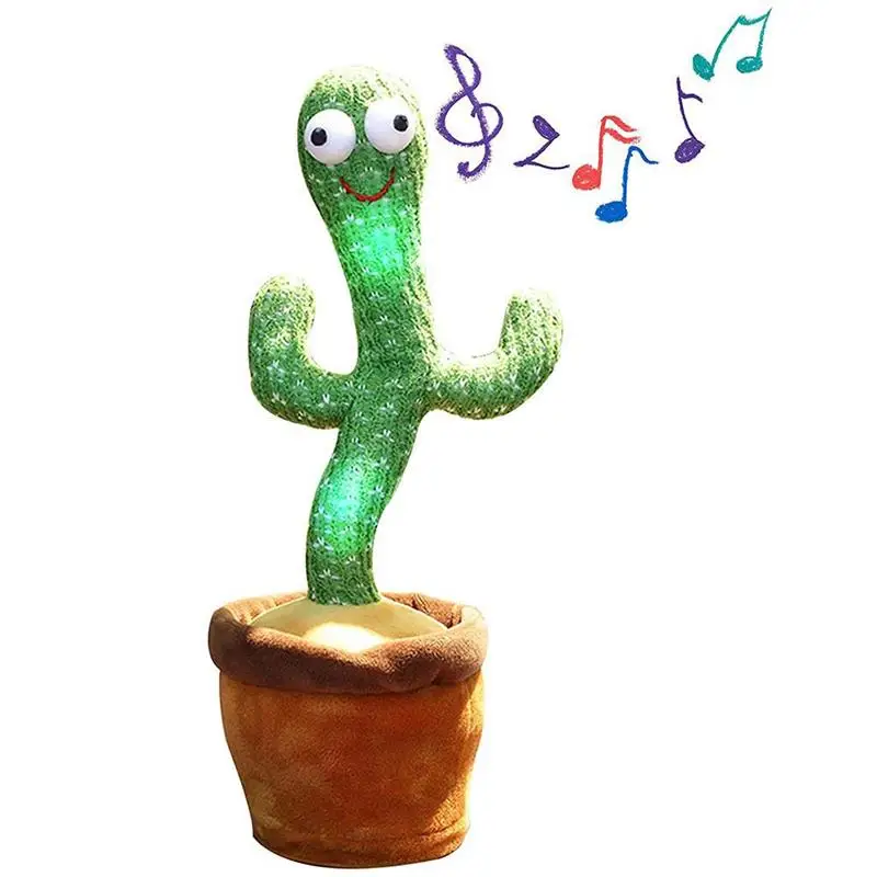 Juguete de peluche de Cactus, canto el&eacute;ctrico, 120 canciones, baile y torsi&oacute;n, grabaci&oacute;n luminosa, aprendizaje de hablar, juguete de peluche-0