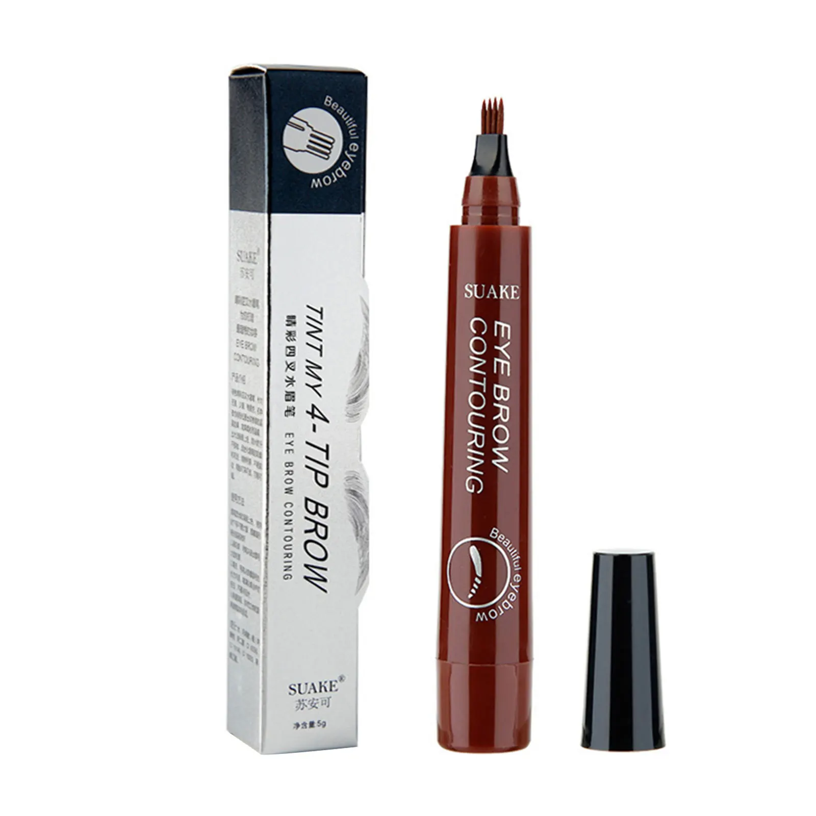 Eyebrow Tint Tattoo Pen 4 Fork Tip Waterproof Pencil Long Lasting Makeup Natural Liquid Brow | Красота и здоровье