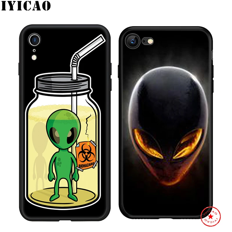 IYICAO Alien Забавный классный мягкий чехол для телефона iPhone 11 Pro XR X XS Max 6 6S 7 8 Plus 5 5S SE