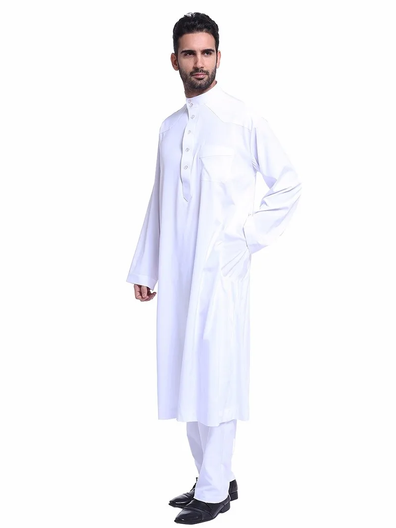 Large Size New Polyester Hot Sale Adult Islamic Mens Abaya Muslim Jilbab Clothing Men's Ethnic Middle East Arab Robes Sets th805