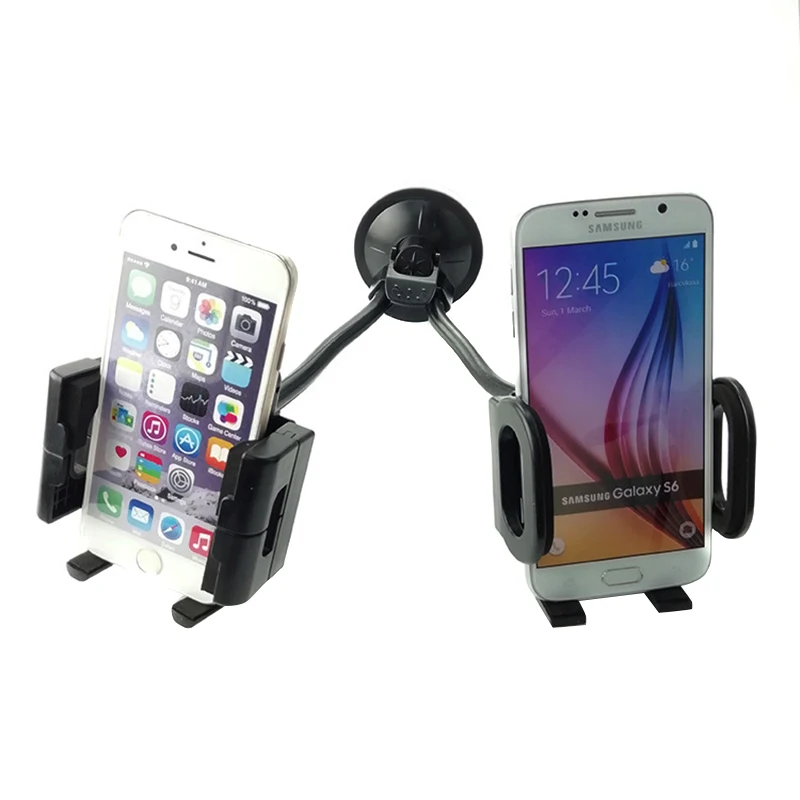 Автомобильный держатель для телефона с двойной головкой на приборной панели