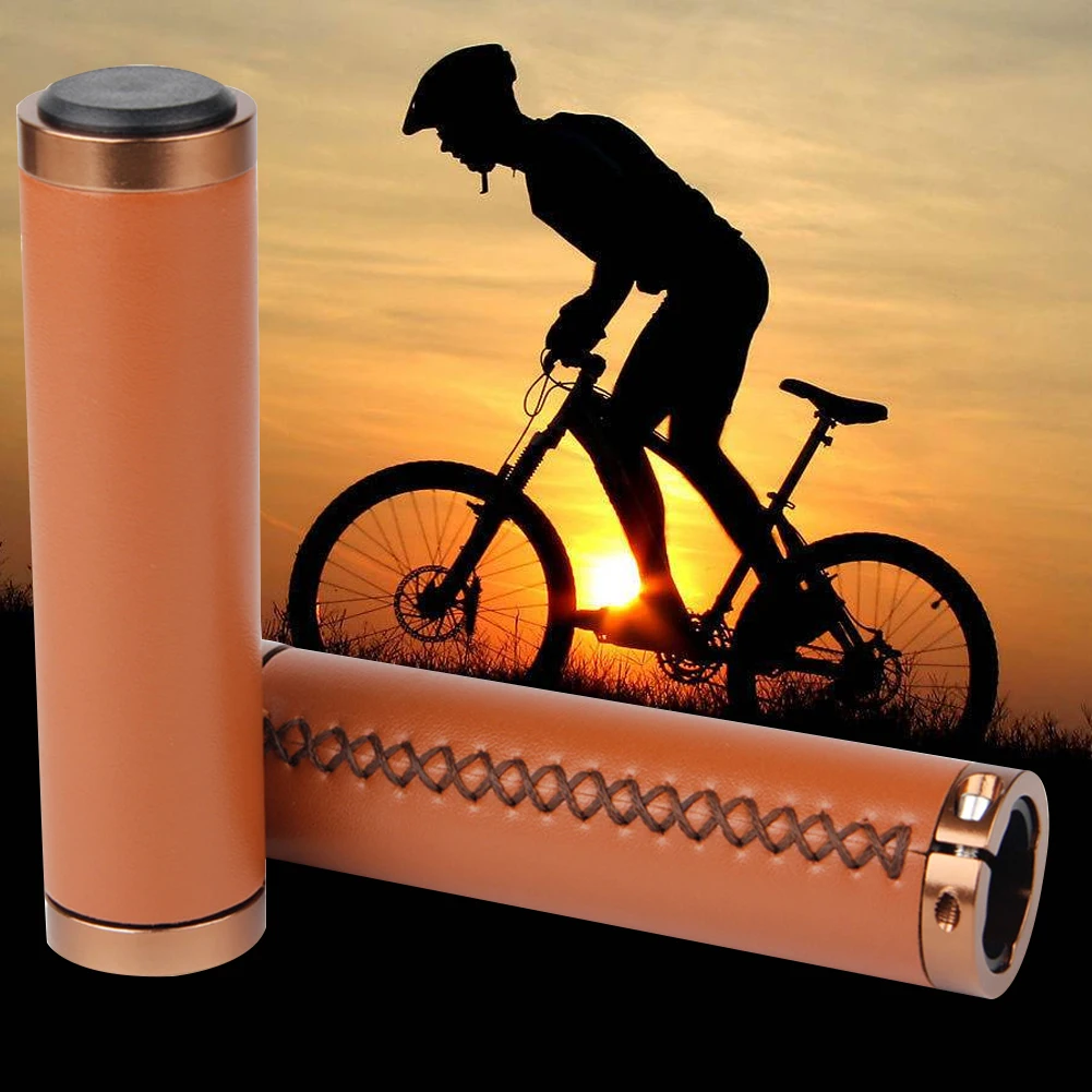 1 Pair Protective Cover Soft Cycling Vintage Fashion Easy Install Bike Handle Grip Outdoor Universal PU Leather Anti Slip |